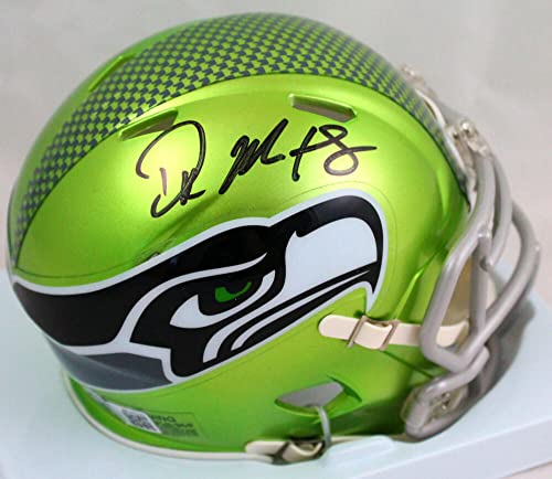 DK Metcalf Autographed Seahawks Flash Mini Helmet-Beckett W Hologram Black - 757 Sports Collectibles