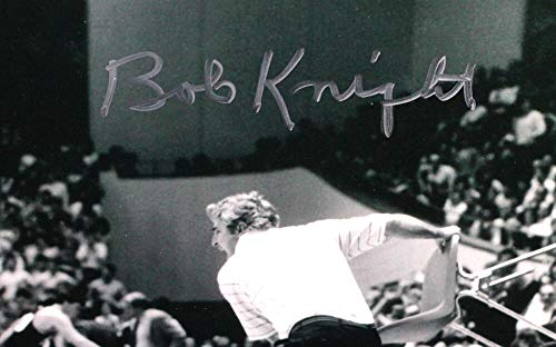 Bob Knight Autographed 8x10 Black & White Photo W/Chair - JSA W Silver - 757 Sports Collectibles