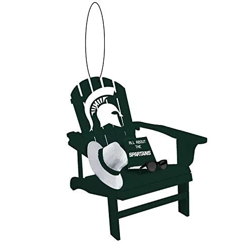 Team Sports America NCAA Michigan State University Stunning Beach Adirondack Chair Christmas Ornament - 3" Long x 3" Wide x 3" High - 757 Sports Collectibles