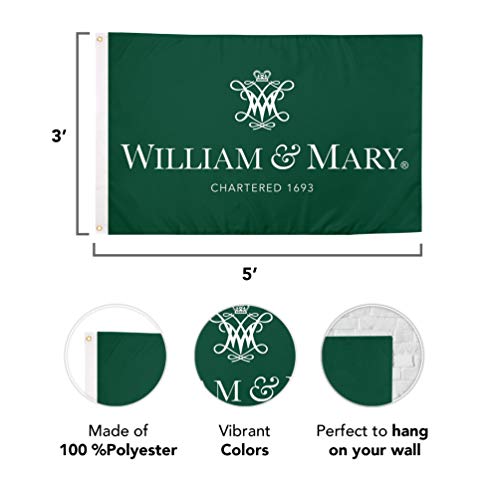 Desert Cactus College of William & Mary Flag Tribe W&M Flags Banners 100% Polyester Indoor Outdoor 3x5 (Style 2) - 757 Sports Collectibles