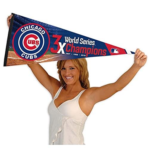 WinCraft Chicago Baseball 3 Time Champions Pennant Flag - 757 Sports Collectibles