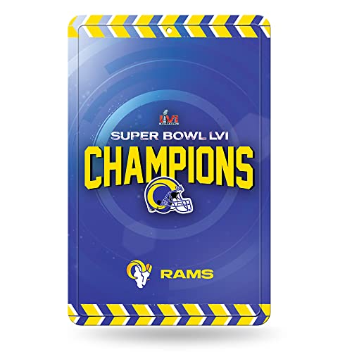 Rico Industries NFL Los Angeles Rams 2022 Super Bowl LVI Champions 11" x 17" Commemorative Metal Home Décor Sign - 757 Sports Collectibles