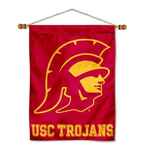 USC Trojans Trojan Head Banner with Hanging Pole - 757 Sports Collectibles