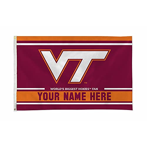 Rico Industries NCAA Virginia Tech Hokies Personalized - Custom 3' x 5' Banner Flag - Made in The USA - Indoor or Outdoor Décor - 757 Sports Collectibles