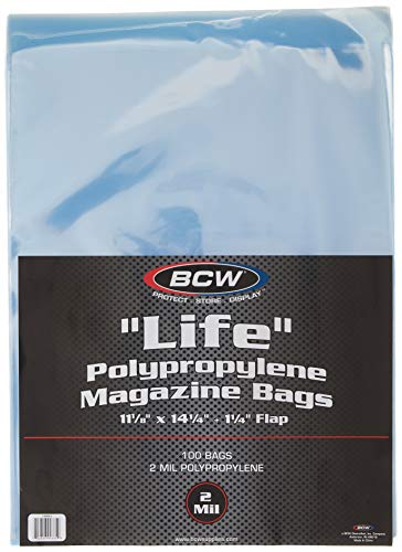 LIFE" Magazine Bags 100 bags 11-1/8" x 14-1/4" + 1-1/4 - 757 Sports Collectibles