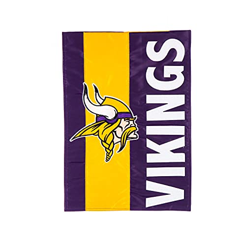 Team Sports America NFL Minnesota Vikings Embroidered Logo Applique Garden Flag, 12.5 x 18 inches Indoor Outdoor Double Sided Decor for Football Fans - 757 Sports Collectibles