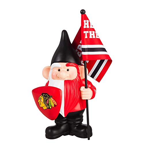 Team Sports America Chicago Blackhawks, Flag Holder Gnome - 757 Sports Collectibles