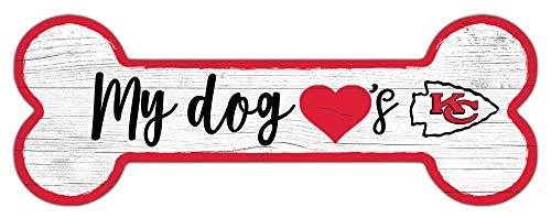 Fan Creations NFL Kansas City Chiefs Unisex Kansas City Chiefs Dog Bone Sign, Team Color, 6 x 12 - 757 Sports Collectibles