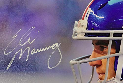 Eli Manning Autographed NY Giants 16x20 Over Shoulder - Fanatics Auth White - 757 Sports Collectibles