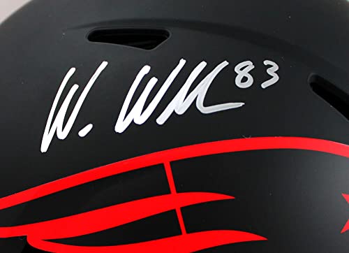 Wes Welker Autographed NE Patriots F/S Eclipse Speed Authentic Helmet-Beckett W Hologram Silver - 757 Sports Collectibles