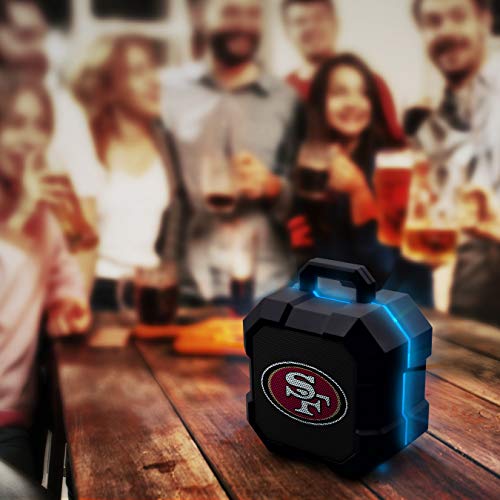 NFL San Francisco 49ers Shockbox LED Wireless Bluetooth Speaker, Team Color - 757 Sports Collectibles