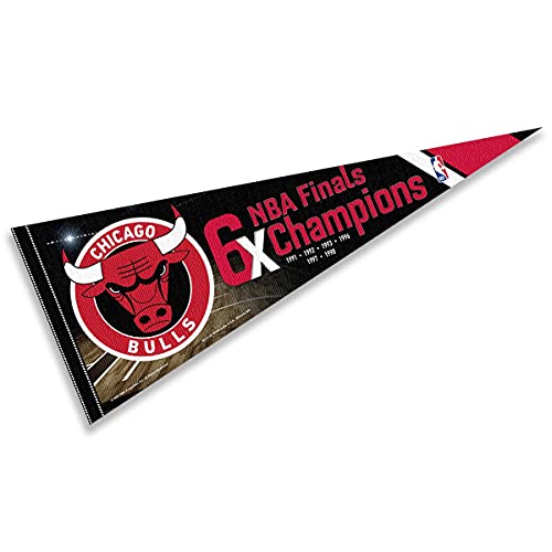 WinCraft Chicago Bulls 6 Time Champions Pennant Flag - 757 Sports Collectibles