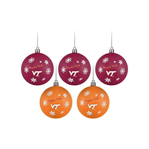 FOCO Virginia Tech Hokies NCAA 5 Pack Shatterproof Ball Ornament Set - 757 Sports Collectibles