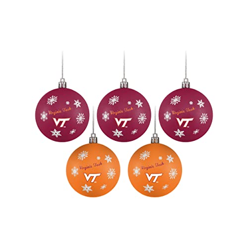 FOCO Virginia Tech Hokies NCAA 5 Pack Shatterproof Ball Ornament Set - 757 Sports Collectibles
