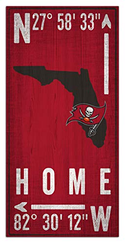 Fan Creations NFL Tampa Bay Buccaneers Unisex Tampa Bay Buccaneers Coordinate Sign, Team Color, 6 x 12 - 757 Sports Collectibles