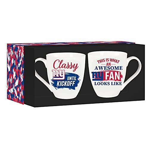 Team Sports America New York Giants, Ceramic Cup O'Java 17oz Gift Set - 757 Sports Collectibles
