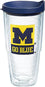 Tervis Made in USA Double Walled University of Michigan UM Wolverines Insulated Tumbler Cup Keeps Drinks Cold & Hot, 24oz, Go Blue - 757 Sports Collectibles