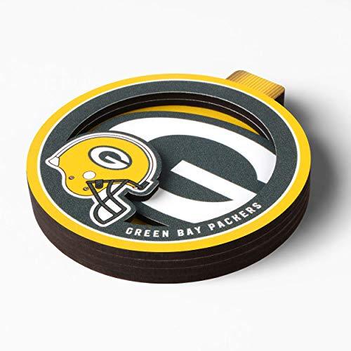 YouTheFan NFL Green Bay Packers 3D Logo Series Ornament, team colors - 757 Sports Collectibles