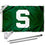 Michigan State University Green Flag and Pole Bracket Mount Bundle - 757 Sports Collectibles