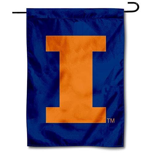 College Flags & Banners Co. Illinois Fighting Illini Blue Garden Flag - 757 Sports Collectibles