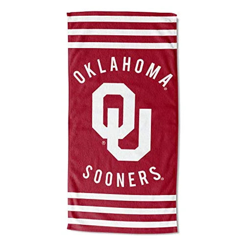 NORTHWEST NCAA Oklahoma Sooners Beach Towel, 30" x 60", Stripes - 757 Sports Collectibles