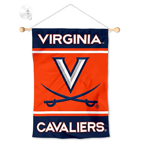 Virginia Cavaliers Window Wall Banner Hanging Flag with Suction Cup - 757 Sports Collectibles