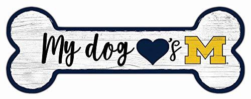 Fan Creations NCAA Michigan Wolverines Unisex University of Michigan Dog Bone Sign, Team Color, 6 x 12 - 757 Sports Collectibles