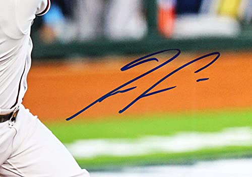 Ronald Acuna Autographed Atlanta Braves Batting w/Long Hair 16x20 Photo- Beckett W Blue - 757 Sports Collectibles