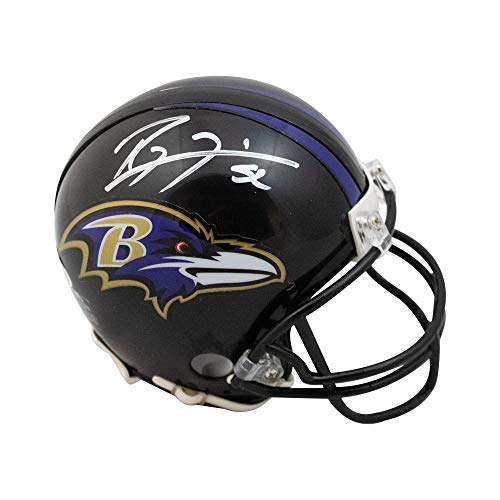 Ray Lewis Autographed Baltimore Ravens Mini Football Helmet - BAS COA (Silver Ink) - 757 Sports Collectibles