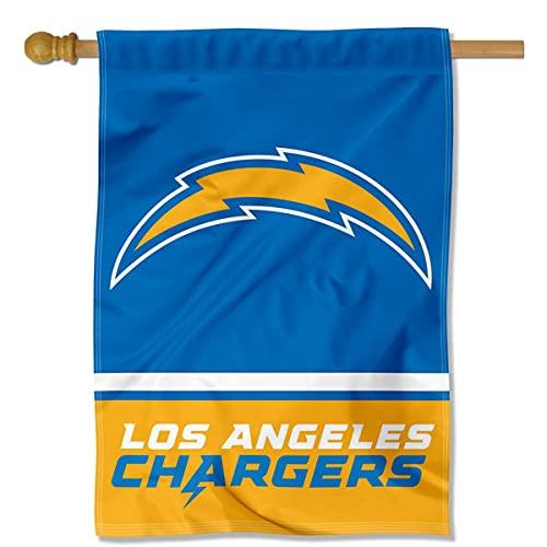 Los Angeles Chargers Wordmark Logo Double Sided Banner Flag - 757 Sports Collectibles