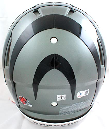 Ja'Marr Chase Autographed Cincinnati Bengals Flash F/S Speed Authentic Helmet -Beckett W Hologram Orange - 757 Sports Collectibles