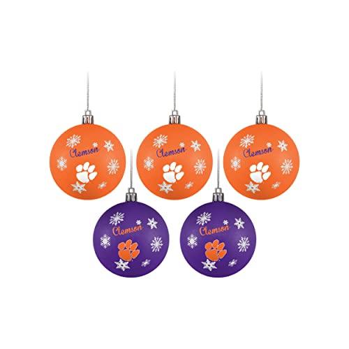 FOCO Clemson Tigers NCAA 5 Pack Shatterproof Ball Ornament Set - 757 Sports Collectibles