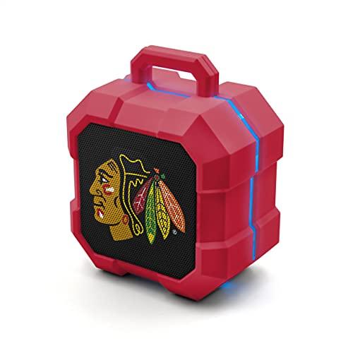 NHL Chicago Blackhawks ShockBox LED Wireless Bluetooth Speaker, Team Color - 757 Sports Collectibles