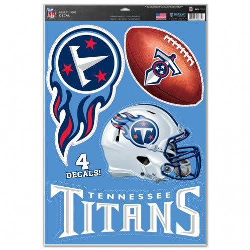 Tennessee Titans Multi Use Large Decals (4 Pack) Indoor/Outdoor Repositionable - 757 Sports Collectibles