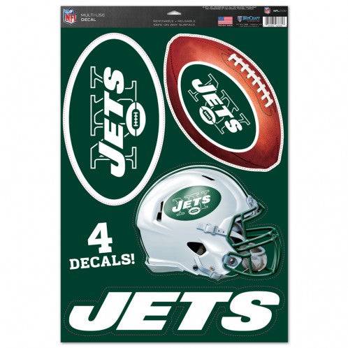 New York Jets Multi Use Large Decals (4 Pack) Indoor/Outdoor Repositionable - 757 Sports Collectibles