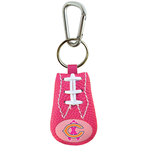 Chicago Bears Keychain Breast Cancer Awareness Ribbon Pink Football CO - 757 Sports Collectibles