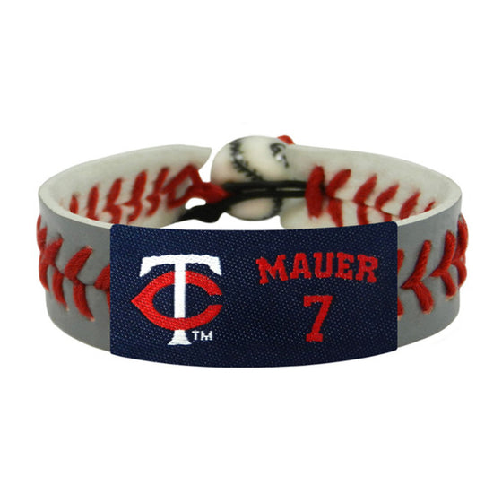 Minnesota Twins Bracelet Team Color Baseball Gray Joe Mauer CO - 757 Sports Collectibles