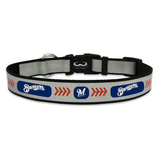 Milwaukee Brewers Pet Collar Reflective Baseball Size Medium CO - 757 Sports Collectibles
