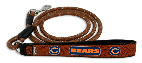 Chicago Bears Pet Leash Football Leather Chain Size Medium - 757 Sports Collectibles
