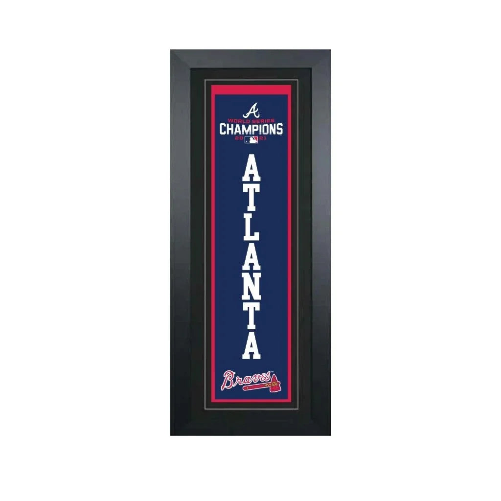 2021 World Series Atlanta Braves Heritage Banner - Framed - 757 Sports Collectibles