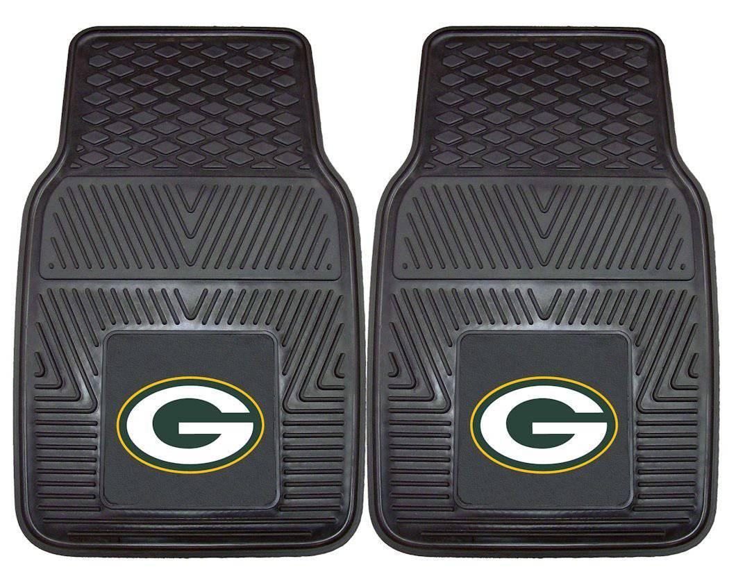 Green Bay Packers Car Mats Heavy Duty 2 Piece Vinyl (CDG) - 757 Sports Collectibles