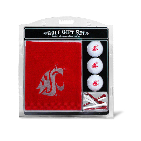 Washington State Cougars Embroidered Golf Towel, 3 Golf Ball, And Golf Tee Set - 757 Sports Collectibles