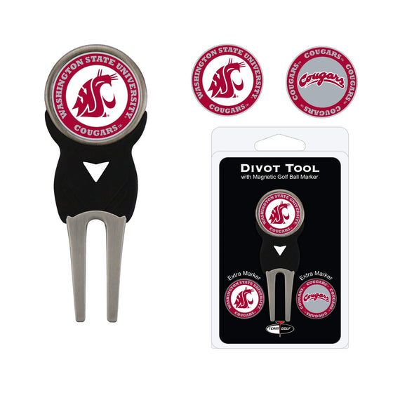 Washington State Cougars Divot Tool Pack With 3 Golf Ball Markers - 757 Sports Collectibles