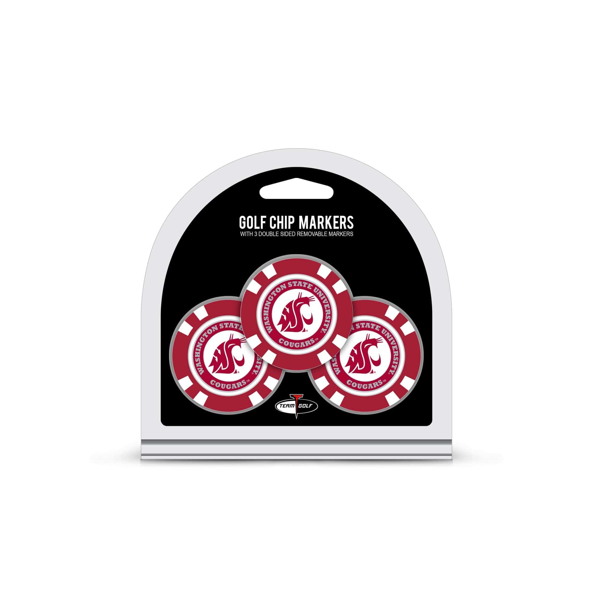Washington State Cougars 3 Pack Golf Chip Ball Markers - 757 Sports Collectibles