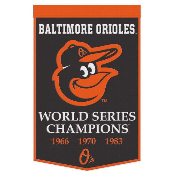 Baltimore Orioles 24"x 38" Wool Dynasty Banner - 757 Sports Collectibles