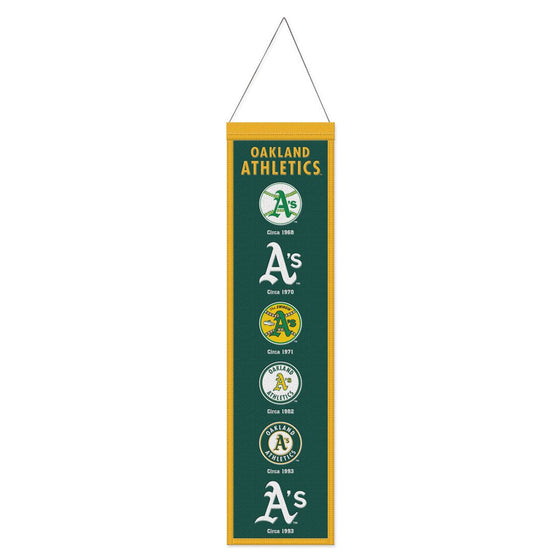 Oakland Athletics Banner Wool 8x32 Heritage Evolution Design - Special Order