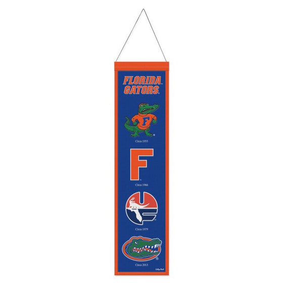 Florida Gators Heritage Banner 8"x32" Wool Embroidered - 757 Sports Collectibles