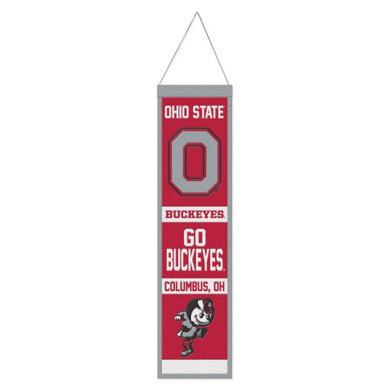 OHIO STATE BUCKEYES EVOLUTION WOOL BANNER 8" X 32" - 757 Sports Collectibles