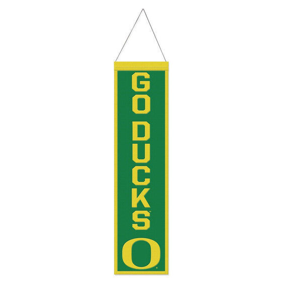 Oregon Ducks Banner Wool 8x32 Heritage Slogan Design - Special Order