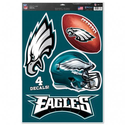 Philadelphia Eagles Multi Use Large Decals (4 Pack) Indoor/Outdoor Repositionable - 757 Sports Collectibles